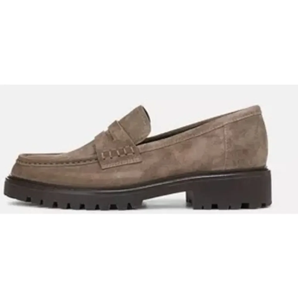 NEW Vince Delmore Suede Lug-Sole Penny Loafer Size 12